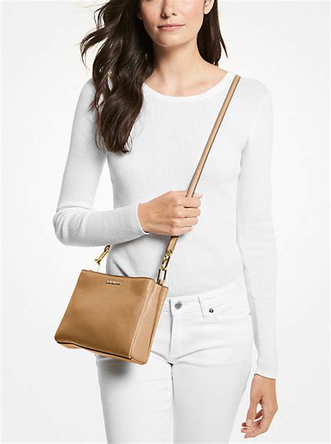 michael kors pebbled leather crossbody bag|michael kors trisha medium crossbody.